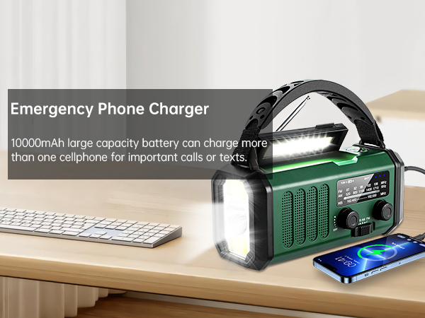 QAUYYW crank radio flashlight cell phone charger