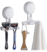 TAILI Suction Cup Razor Holder in Shower 2 Pack, Towel, Loofah, Shaver Holder for Bathroom Wall, ...