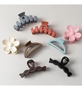 8PCS Hair Clips for Women, Flower Claw Clips for Thick Hair, Non-Slip Hair Accessories with Multi...