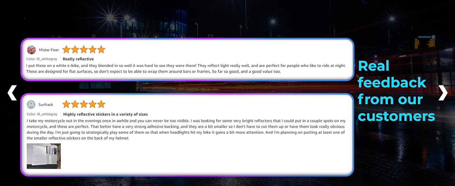 reviews for reflective stickers LOOM4