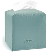 Tissue Box Cover, PU Leather Tissue Box Holder with Bottom Belt, Modern Square Tissue Box Covers ...