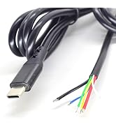 ELNONE USB C Pigtail Cable, Type-C 4ft 1.2meter 5A 20AWG 6 core Power Data Pigtail Cable, CC1 CC2...