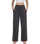 iniber Women's Wide Leg Casual Loose Lounge Pants Yoga Sweatpants High Waisted Comfy Pajama Flowy...