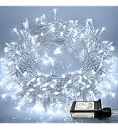 JMEXSUSS 300 LED Christmas Lights Outdoor Waterproof 8 Modes Christmas String Lights Cool White C...