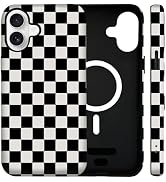 SenRiCase for iPhone 17 Case Cute Checkered Phone Case Compatible with MagSafe, Dual-Layer Shock ...