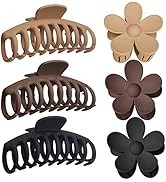 OWIIZI Hair Clip, Large Claw Clips for Thick Hair, Non-Slip Cute Flower Matte Big Hair Clips, Str...