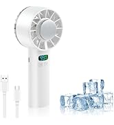 GuDoQi Portable Handheld Fan, 5200mAh Rechargeable Quiet Personal Turbo Fan Blows Cold Air, 100 S...
