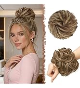 FESHFEN Messy Bun Hair Pieces - Large Wavy Curly Elastic Hair Bun Scrunchies Ponytail Extensions ...