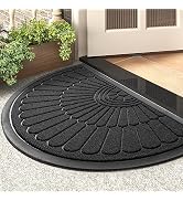 Door Mat Outdoor Indoor Entrance Doormat-Semicircular Durable Rubber Non Slip Front Door Mat for ...