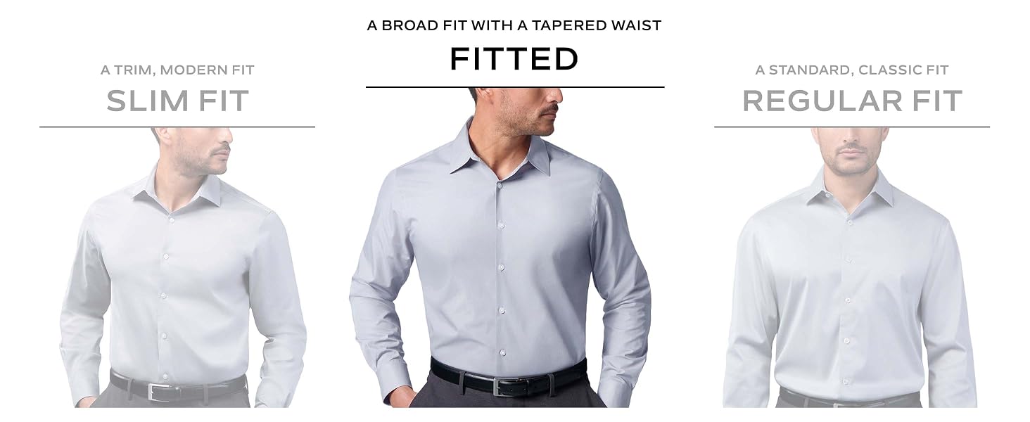 Van Heusen Men Dress Shirt Fitted Athletic Fit