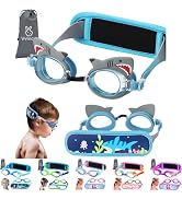 Vvinca Kids Swim Goggles for Age 2-8, Toddler-Goggles with Fabric Strap No Leak Pain-Free, Anti-F...