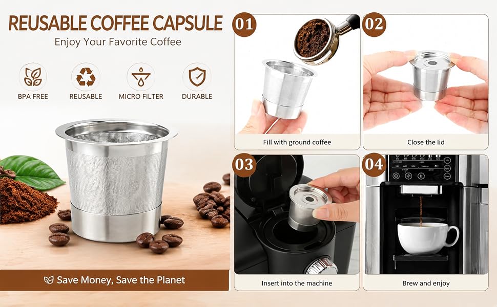Reusable Coffee Capsule Operation Steps