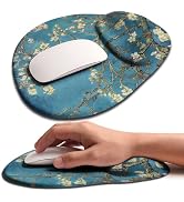 Basibutok Palm-Rest and Wrist-Hugging Mouse Pad Wrist Rest, Ergonomic Wrist Support with Curve Fi...