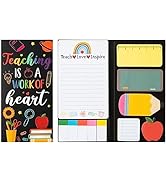 Xqumoi Teaching is A Work of Heart Sticky Notes Set 550 Sheets Blackboard Pencil Apple Shape Self...