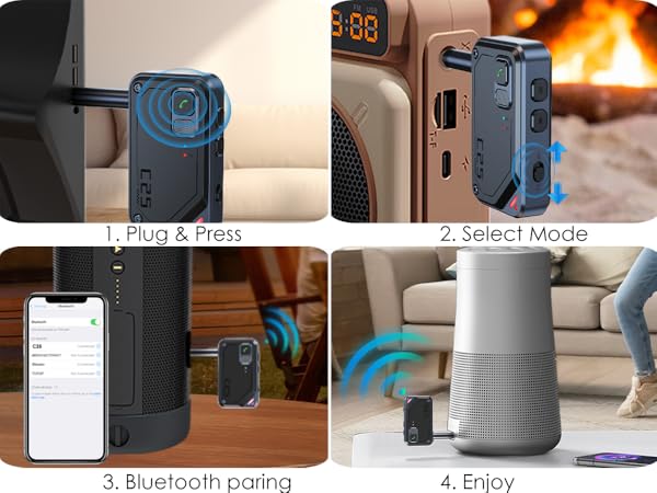 How to connect with bluetooth aux adapter