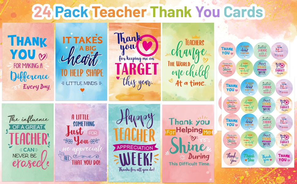 Watercolor Teacher Cards