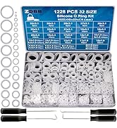 ZDBB 32 Size 1228 PCS Clear Food Grade Silicone O-Ring Kit, White Oil and Heat Resistant VMQ Seal...
