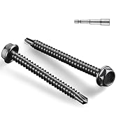 BNUOK #10 x 1-1/2 Inch Self Drilling Screws, (37pcs) 0.5 lbs Black Self Tapping Screws for Metal,...