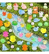 HQGROCERY 100 pcs Luminous Mini Resin Animals, Glow in The Dark Tiny Resin Animals Mini Ducks for...