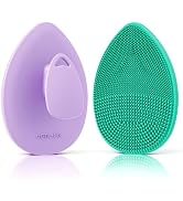 Silicone Face Scrubber 2 Pack, Manual Facial Cleansing Brush for Men and Women, Gentle Face Wash ...