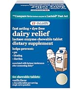 A+Health Dairy Relief Lactase Enzyme 9000 FCC Chewable Tablets, 60 Count
