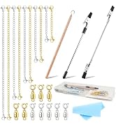 Coopache 10PCS Necklace Extender with Clasps and Closures, 3PCS Bracelet Helper Tool, Clasps Chai...