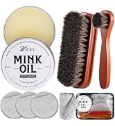 8 Pcs Mink Oil for Leather Shoes Boots 3.5 oz Leather Conditioner and Cleaner with Travel Bag Sof...