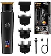 HIENA PRO Hair Trimmers for Men, Cordless Professional Electric Beard Trimmer with LCD Display, F...