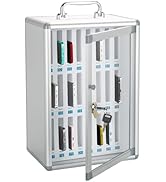 ZORVIDSON Cell Phone Locker for Classroom, 24 Slots Portable Phone Holder Box, Wall Mount Phone B...
