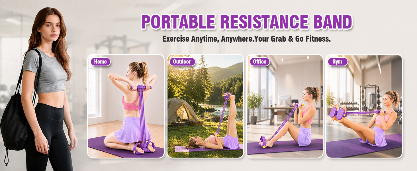 multi-functional adjustable ab trainer multi use yoga strap stretch elastic pedal resistance band