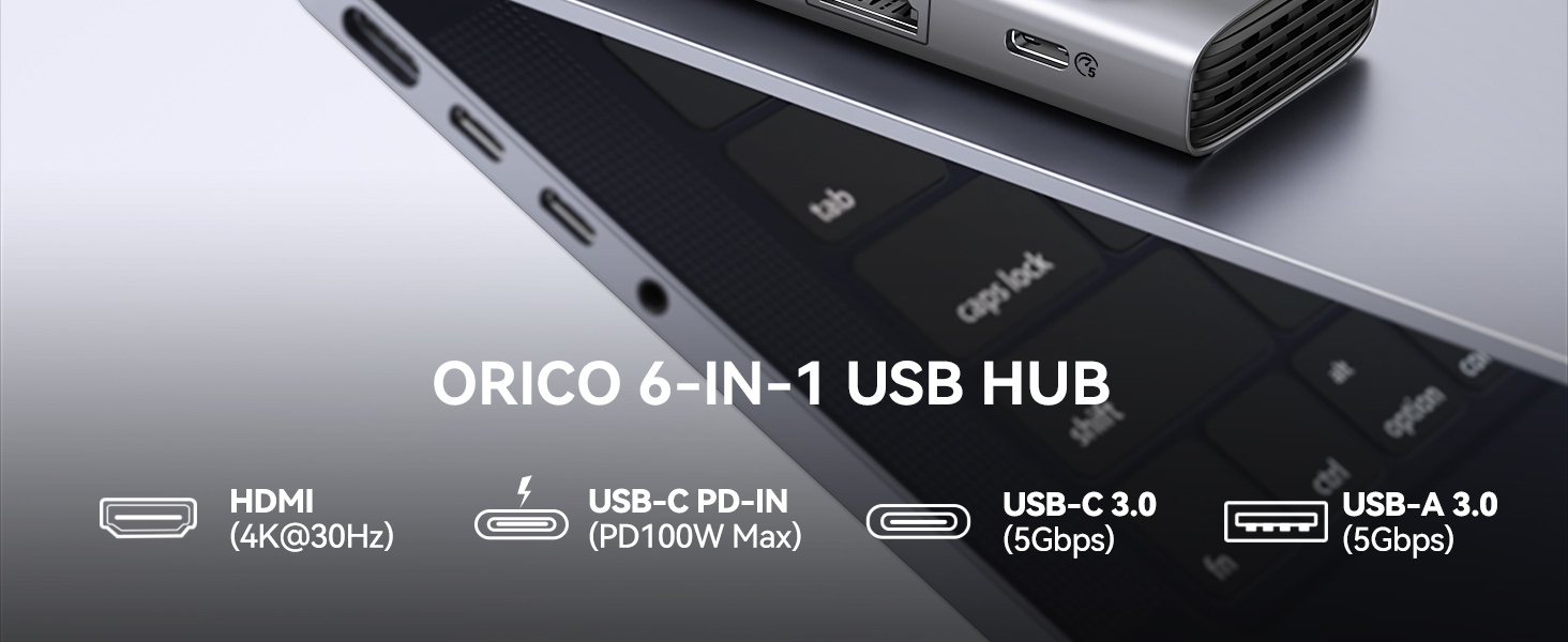 6-in-1 USB C Docking Station