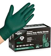 TitanFlex Heavy Duty Industrial Nitrile Gloves with Raised Diamond Texture, 6-mil, Latex Free (Da...
