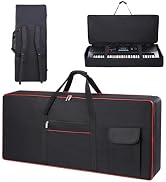 Monkeysell 61 Key Keyboard Case, Soft Padded Piano Gig Bag | 600D Waterproof Oxford,Zipper Pocket...