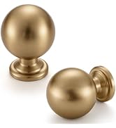 FAPUAL Champagne Bronze Cabinet Knobs, 10 Pack Round Ball 1 Inch Drawer | Zinc Alloy,Screws Inclu...