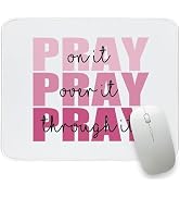 UTELKA Pink Mouse Pad Aesthetic Christian Small Mouse Pads for Desk, Cute Mousepad, Pray Over it ...