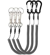 Lix&Rix Retractable Safety Coiled Lanyard with Aluminium Alloy Carabiner Clip, Black/Blue/Green/R...
