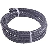 KONMAY 1 Meter 9.0mm Round Black Geneuine Braided Leather Cord Bolo Leather Cord