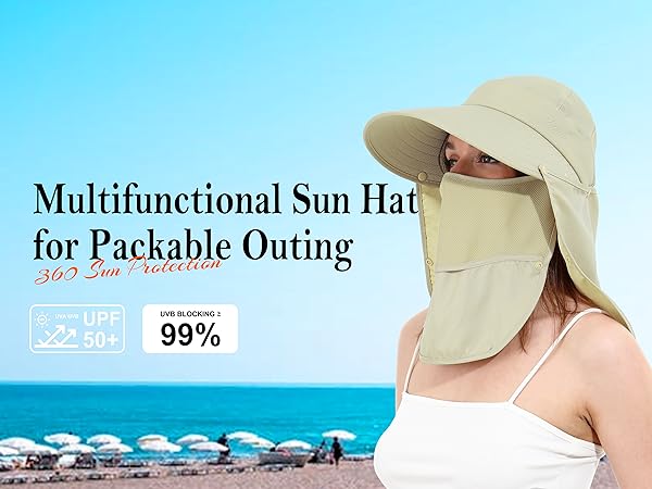 sun hat women packable protection girl visor wide brim outdoor cap large