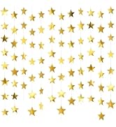 JOYIT 78ft Gold Star Garland – 6 Pack Shiny Party Decorations Banners for Birthday, Wedding, Baby...