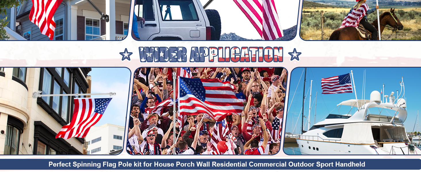 5 6 7Feet Silver Flagpole Kit