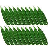 Kichvoe 100pcs Sushi Grass Sushi Bamboo Leaf Artificial Banana Leaves Japanese Sushi Baran Sashim...