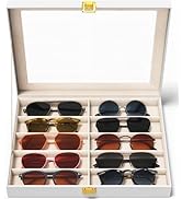sensok Sunglasses Organizer Storage Box - 10 Slots Eyeglass Display Case for Multiple Pair Glasse...
