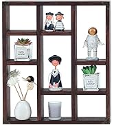 MITREL 17.7x15.7-Inch Shadow Box Shelf 9-Slot Rustic Floating Shelves Larger Wall Mounted Shelf L...