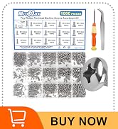 1600Pcs Tiny Phillips Pan Head Machine Screws Assortment Kit, Nickel-Plated Carbon Steel Screws M...