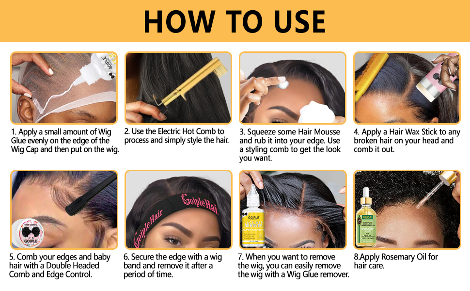 wig band wig glue hair brush clips