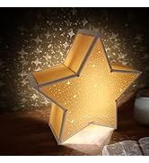 L5L3D White Star Night Light for Kids Nursery, Light Up Shiny Star Decoration for Birthday Party ...
