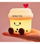 POSSHE Boba Tea Night Light, Boba Gifts, Cute Silicone Bubble Tea Night Light, Kids' Bedroom Deco...