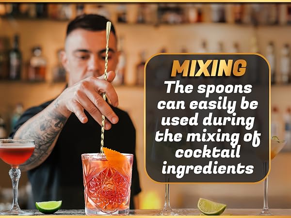 gold drink stirrers long bar spoon cocktail mixing spoon barista accessories stir spoon