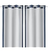 OWENIE Greyish White 100% Blackout Curtain Liners 2 Panels Set, Total Black Out Liner for 84 Inch...