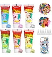 6Pcs Decoden Cream Kit, Simulation Fake Whipped Cream Glue, Deco Cream, Comes with 4 Packs of Res...